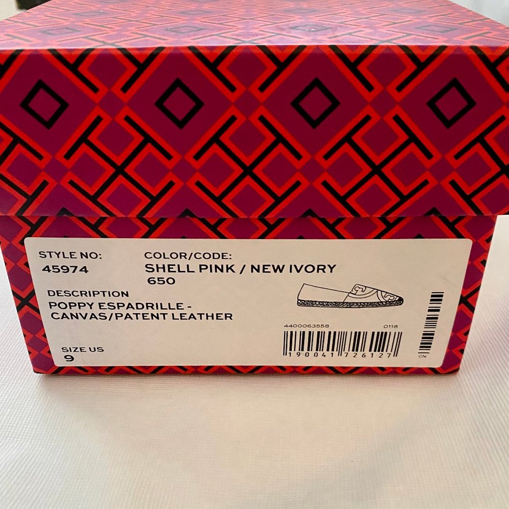 Tory Burch Poppy Espadrille Canvas Patent Leather - Picture 9 of 10